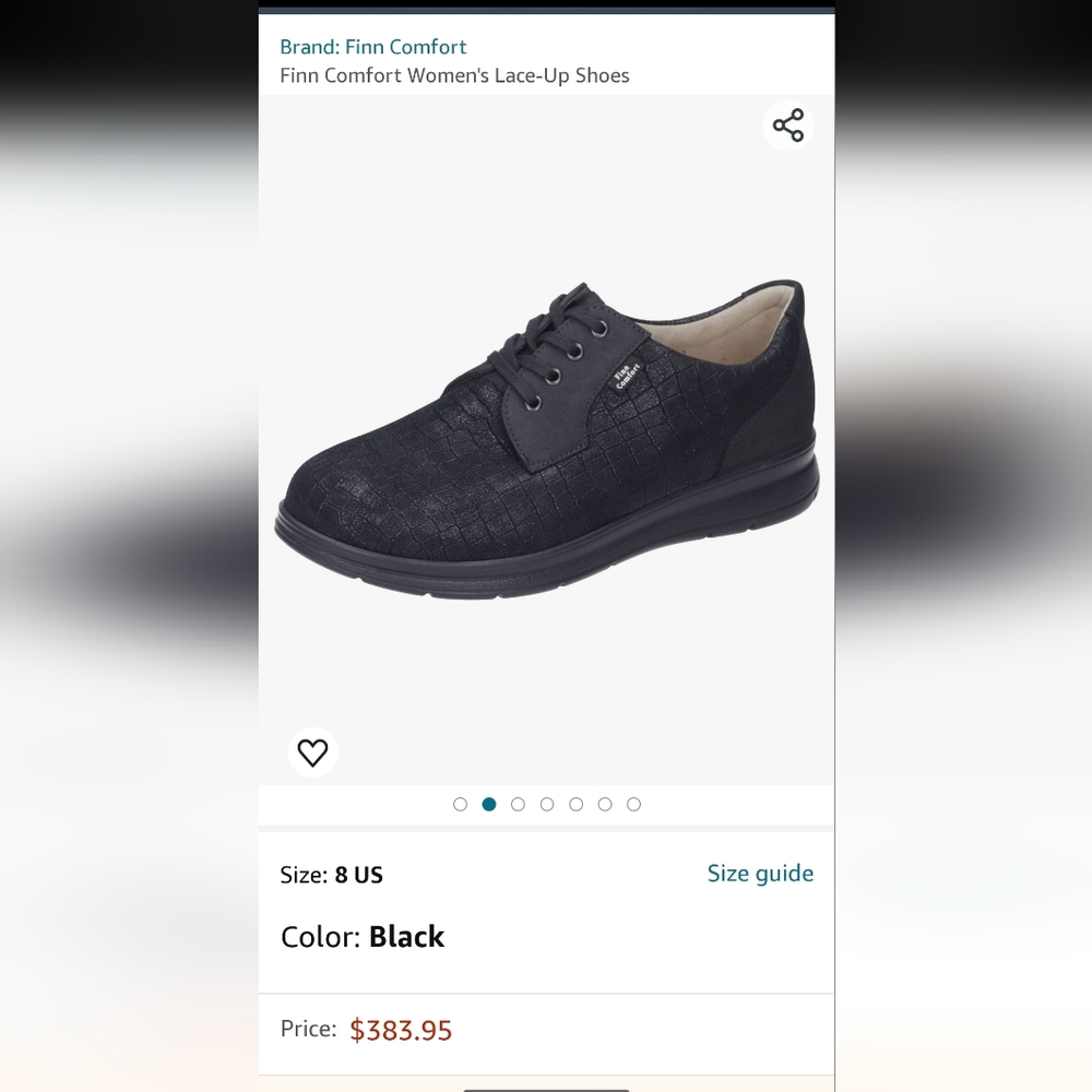 FINN COMFORT Leather Shoes  Orthopedic Support Black women's Eu size 42